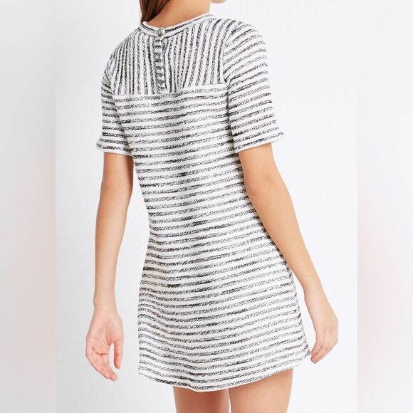 BCBGeneration Womens Shift Dress size XS Black Knit Textured Striped - Picture 2 of 5